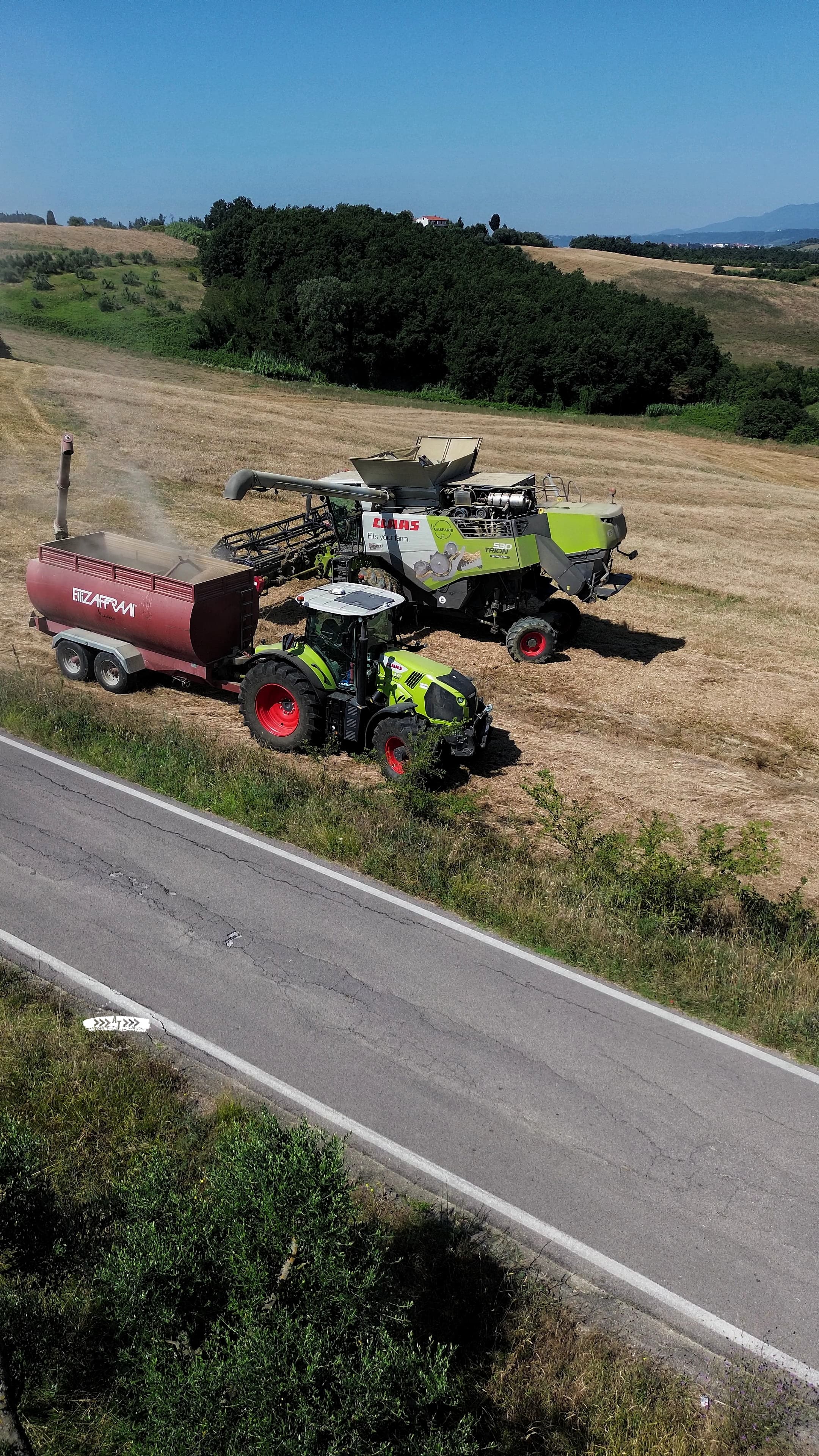 Mietitrebbia e trasporto grano